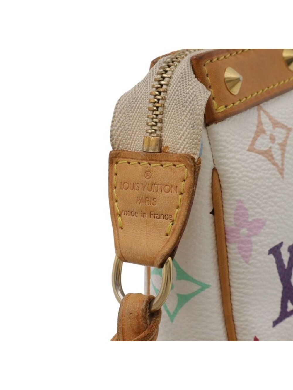 Louis Vuitton Monogram Multicolor Pochette Pouch Handbag Blanc White - Picture 6 of 9
